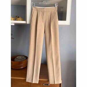 Aritzia Wilfred Ibiza Pant High-waisted Pleated Pants Heather Oat Beige Sz 0